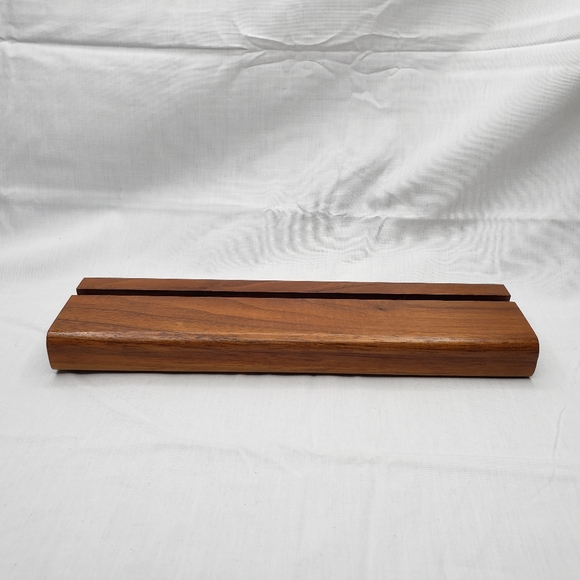 Wood Slotted Sign or Picture Holder Vintage Handcrafted 1979 Teatown Woodcraft - Picture 7 of 9